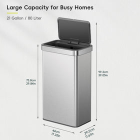 EKO Nova sensor trash can matte finish reducing fingerprints in use