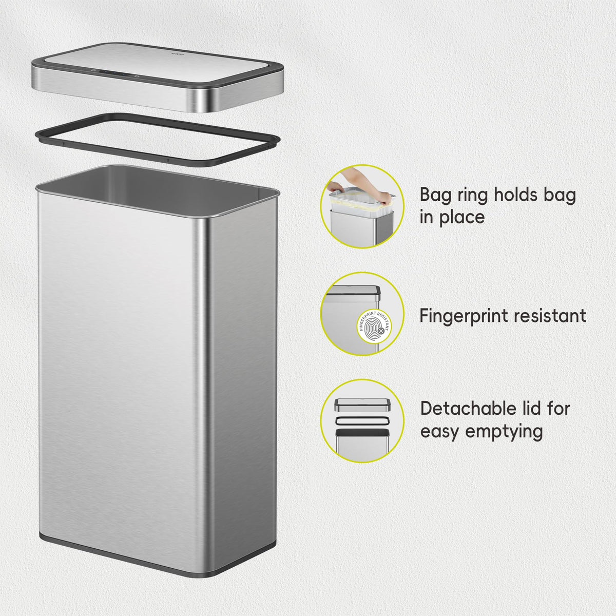 EKO Nova in kitchen setup highlighting hygienic touchless disposal