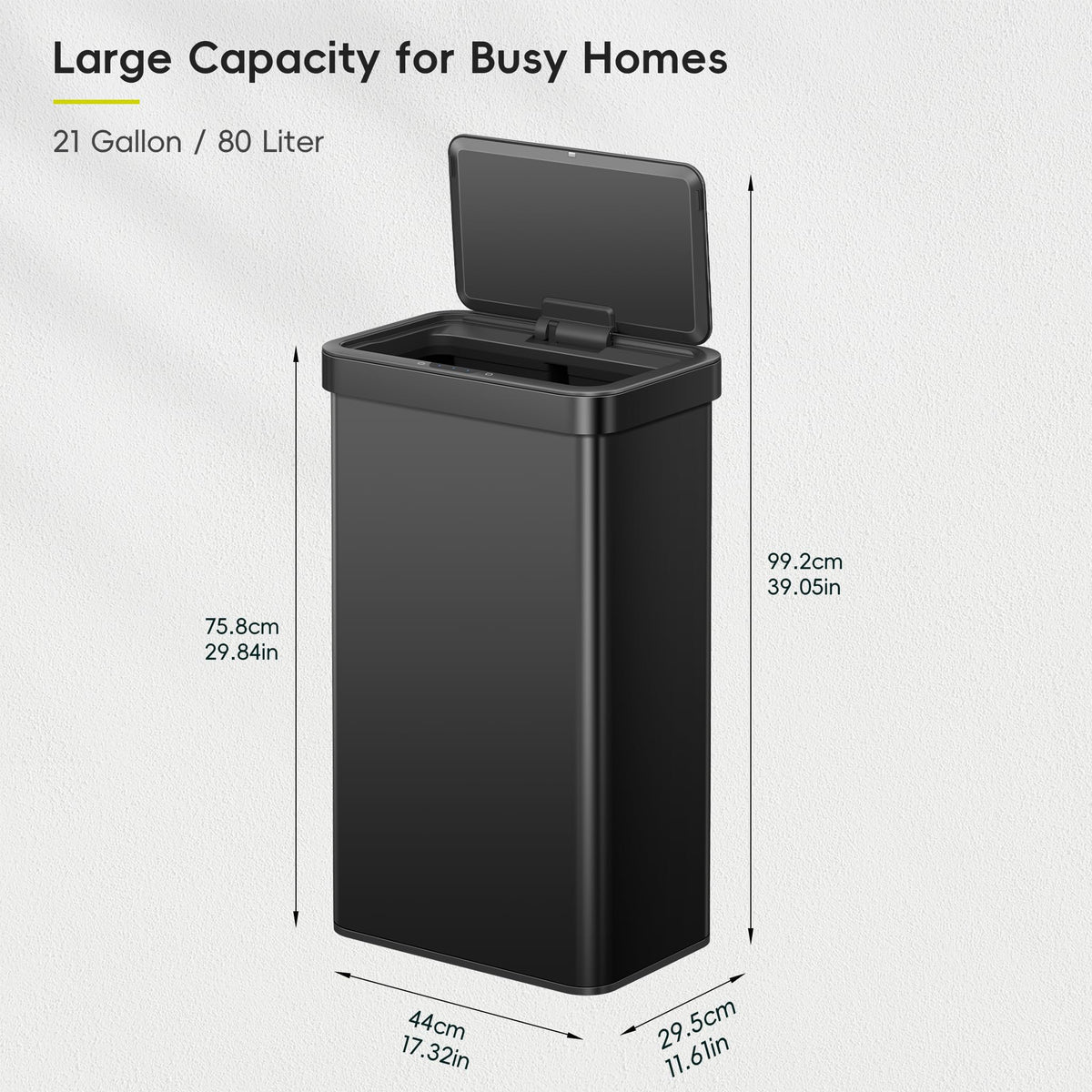 EKO Nova sensor lid opening for hands-free disposal