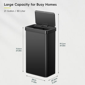 EKO Nova sensor lid opening for hands-free disposal