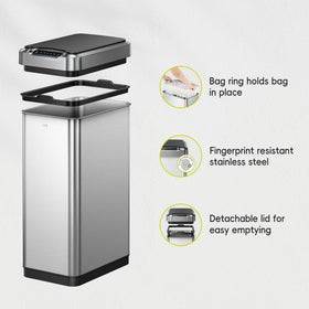 EKO Phantom-T 50L fits compact kitchens with 10.2 inch width.