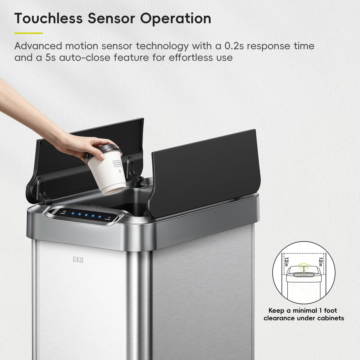 EKO Phantom-T 50L side profile highlighting compact kitchen fit.