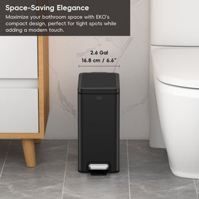 Removable inner bucket for easy cleanup in EKO trash can.