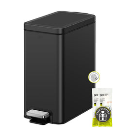 EKO small bathroom trash can with soft-close lid for silent disposal.