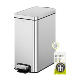 EKO small bathroom trash can with lid-soft-close for quiet waste disposal.