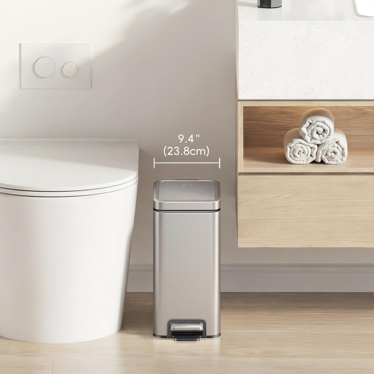 Ideal for small spaces, the EKO can reduces clutter in compact bathrooms.