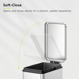 90-degree stay-open lid for extended tasks and convenient disposal.
