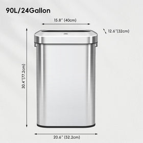 EKO Urban wide lid conceals bags for a cleaner, organized look.