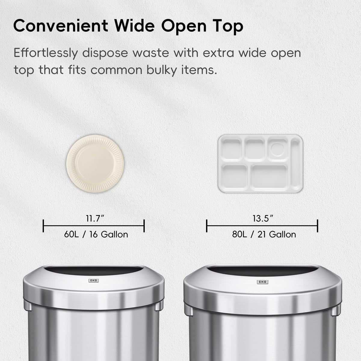 EKO Urban 60L indoor-outdoor use, durable metal construction.