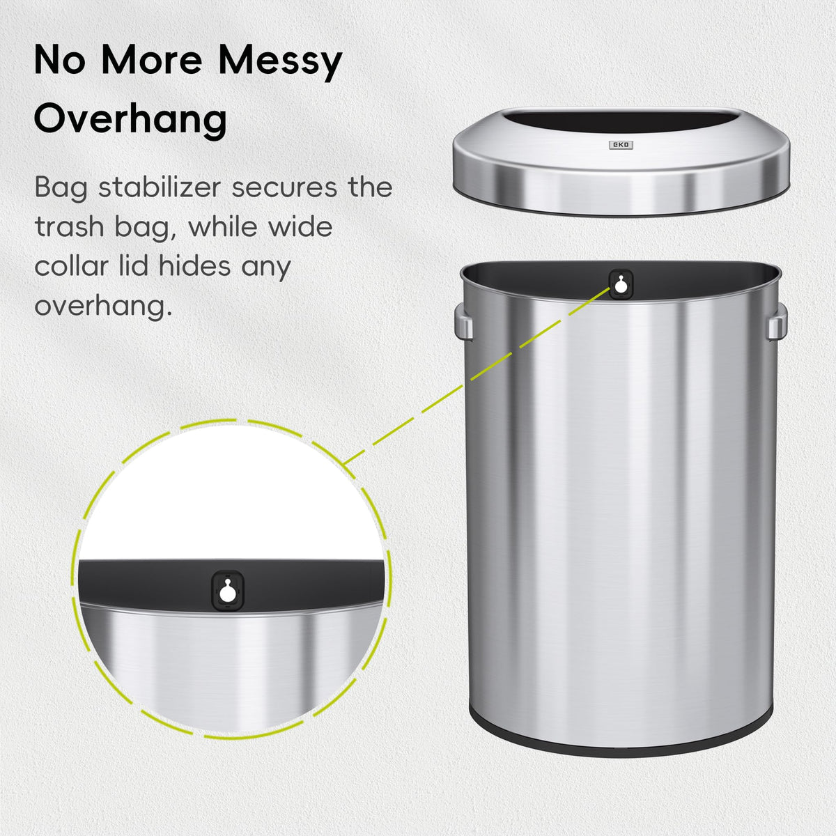 EKO Urban 60L side handles for easy movement in busy areas.