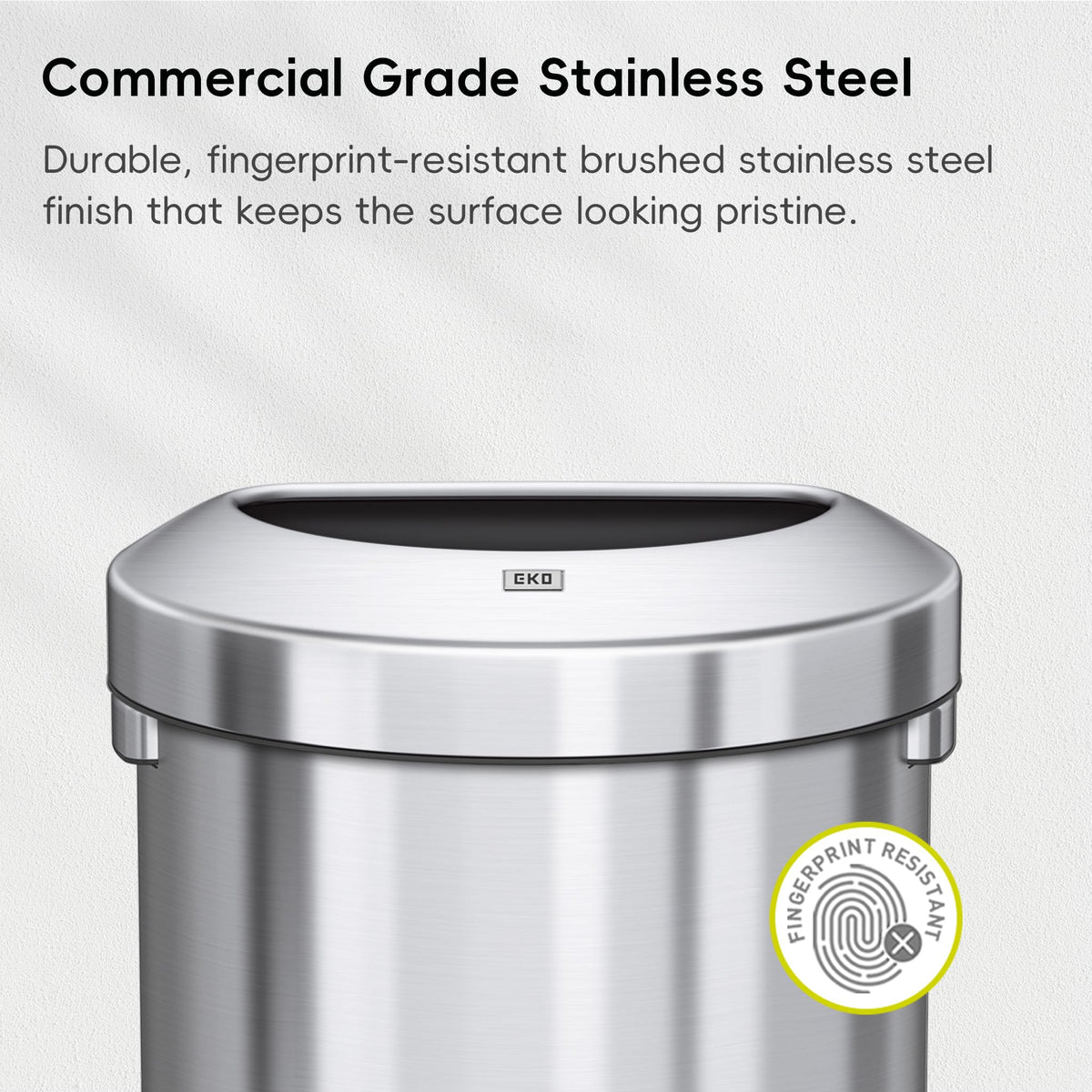 EKO Urban 60L wall-flush semi-round profile saves wall space.