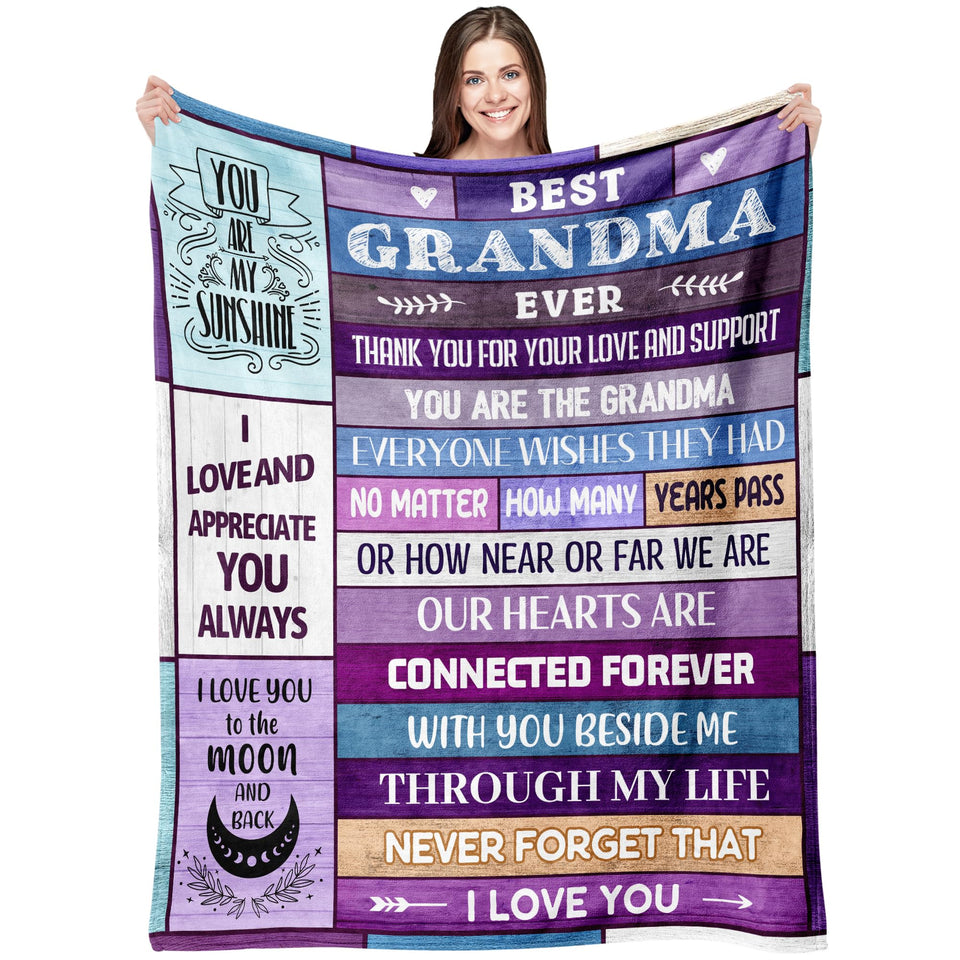Ekpvgit grandma blanket front view shows generous 60x50 inch size for gifting