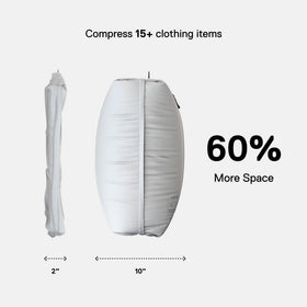 Airtight compression keeps sweaters compact without wrinkles, maximizing suitcase space.