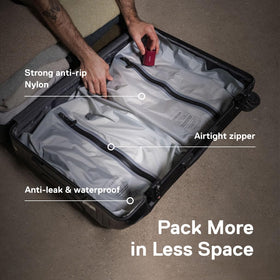 Cordless pump with Ekster bags enables fast compression during travel