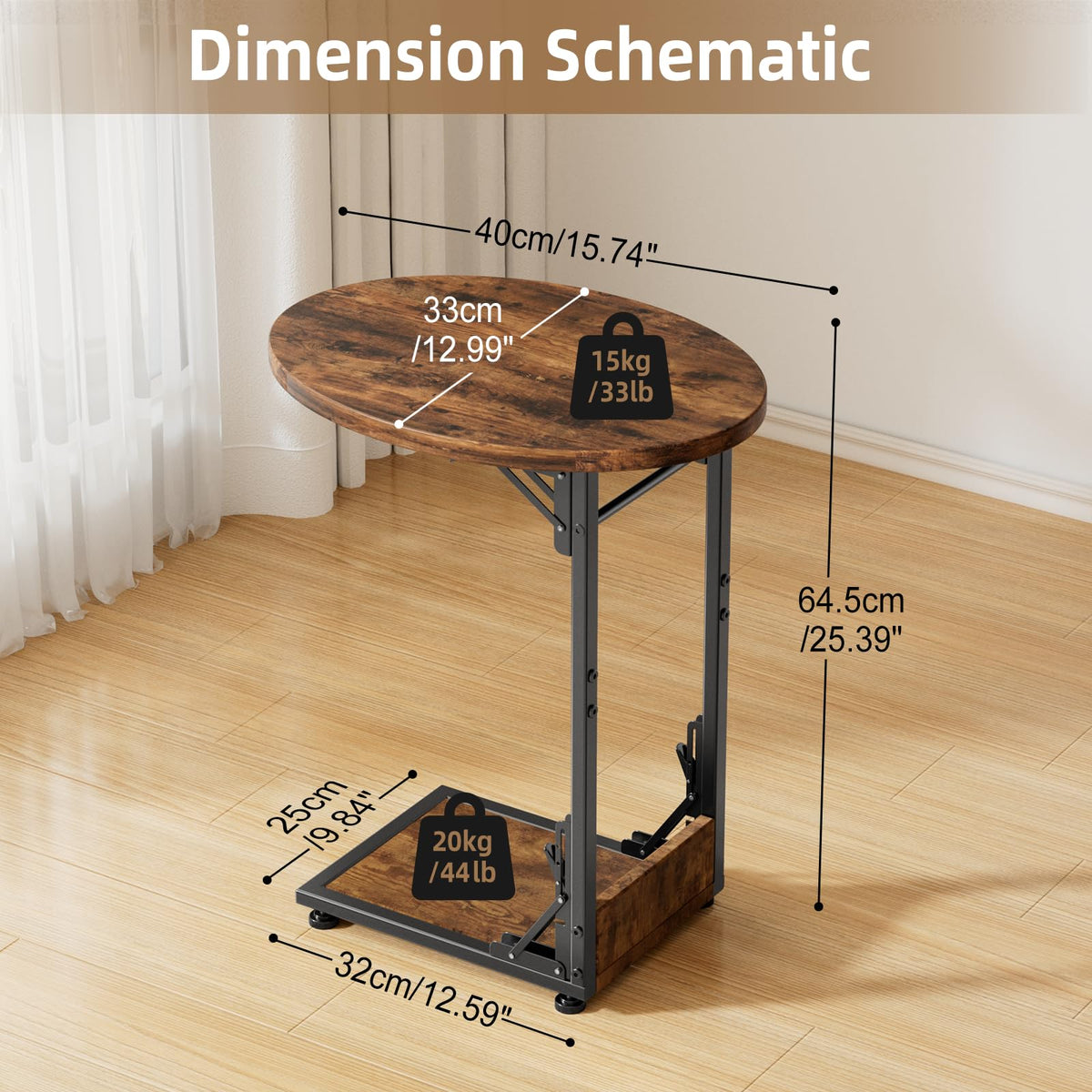 Elbourn compact top measures 12.99 by 15.79 inches