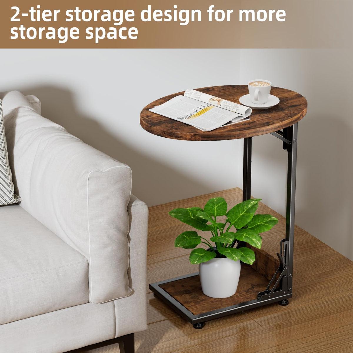 Elbourn versatile end table for living room or bedroom