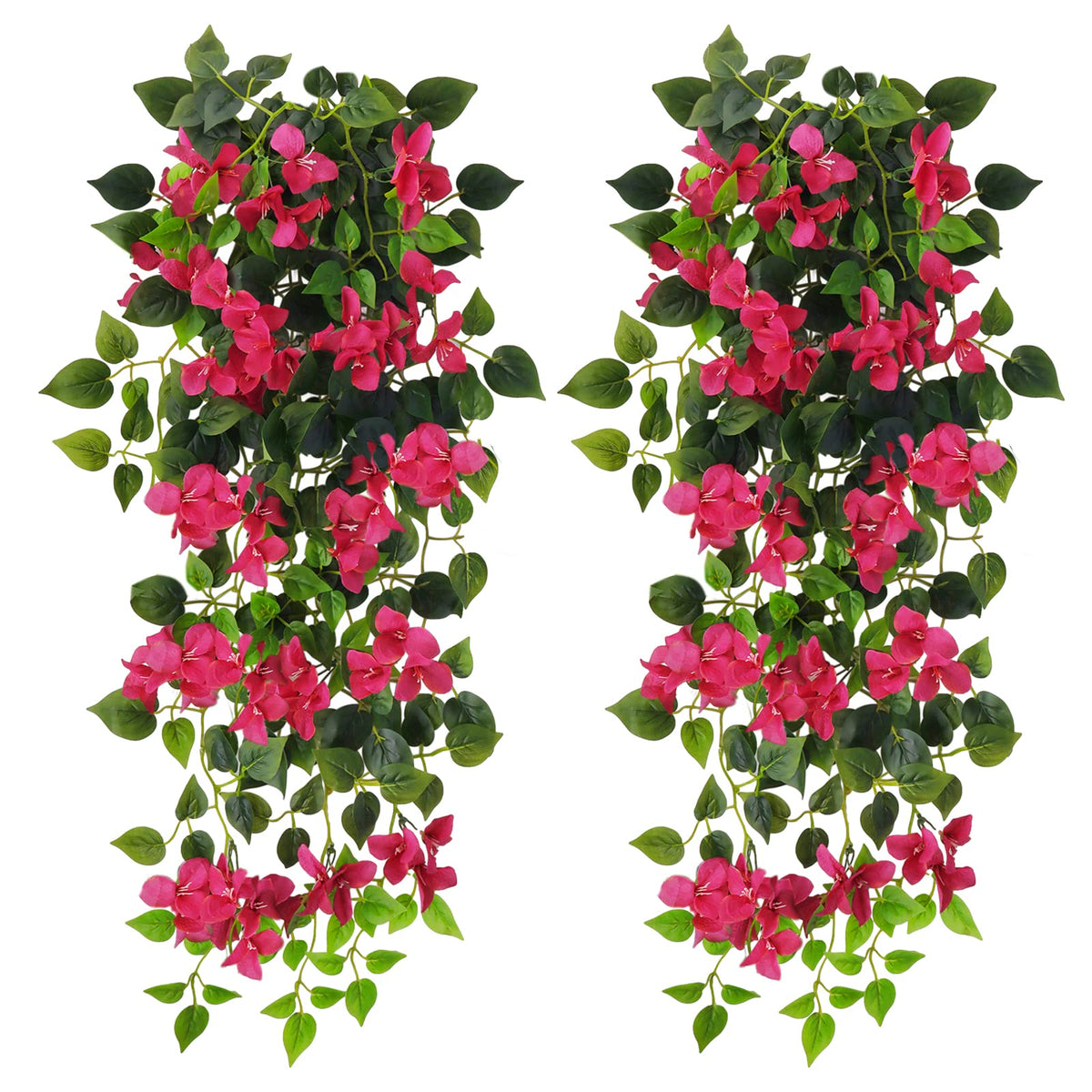 Elecxlink bougainvillea wall-hanging flowers, 2pc set adds color to outdoor or indoor walls.