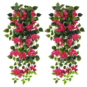 Elecxlink bougainvillea wall-hanging flowers, 2pc set adds color to outdoor or indoor walls.