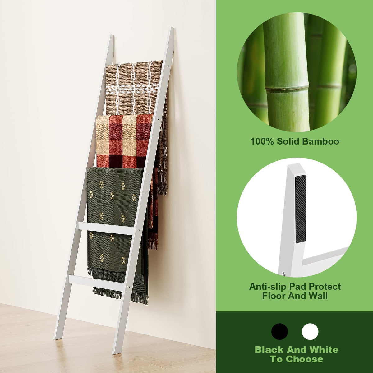 EleganfurHony leaning bathroom rack demonstrates easy, no-drill installation.