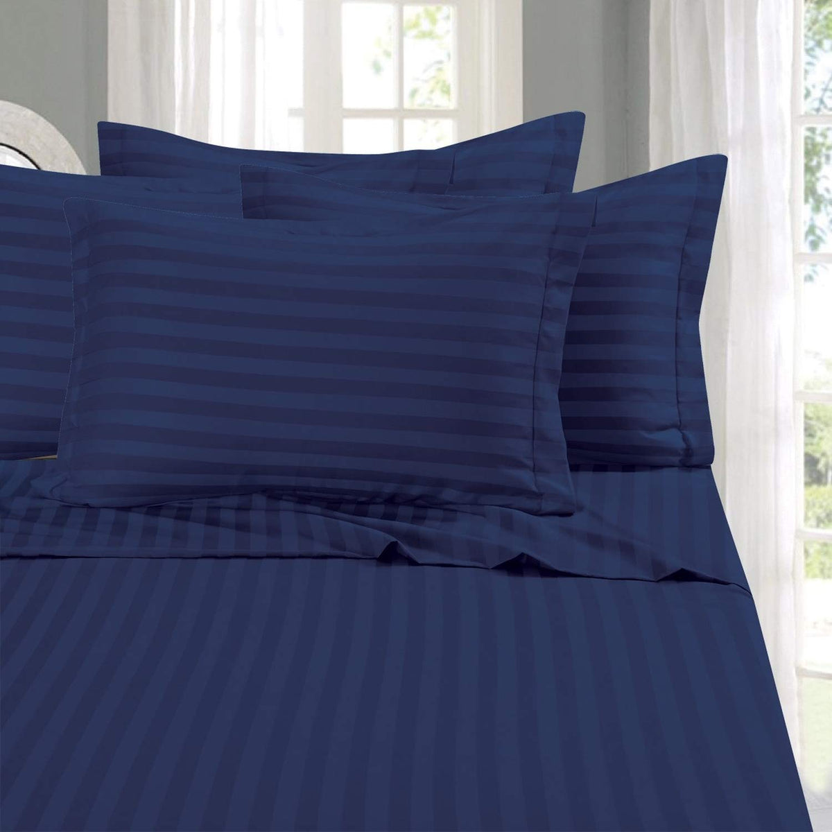 Elegant Comfort 6-piece sheet set with damask stripe for a luxurious hotel-like feel