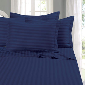 Elegant Comfort 6-piece sheet set with damask stripe for a luxurious hotel-like feel