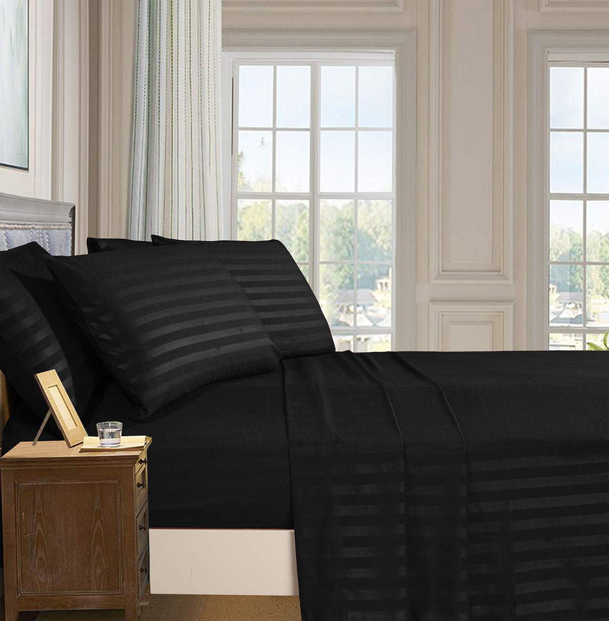 Elegant Comfort 6-piece sheet set fitted sheet with deep pockets fits up to 16 inches