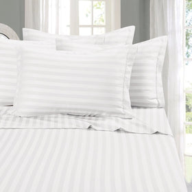 Elegant Comfort 6-piece sheet set main view shows luxurious damask stripe design for a premium look