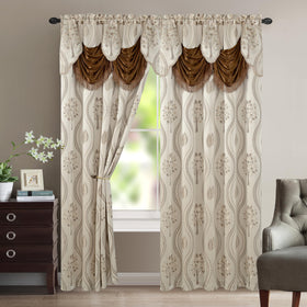 Elegant Comfort curtain panel set beige front view for stylish coverage