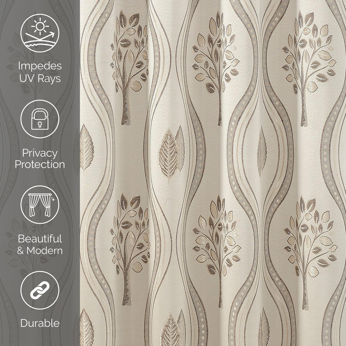 Elegant Comfort beige curtains suited for living room or nursery
