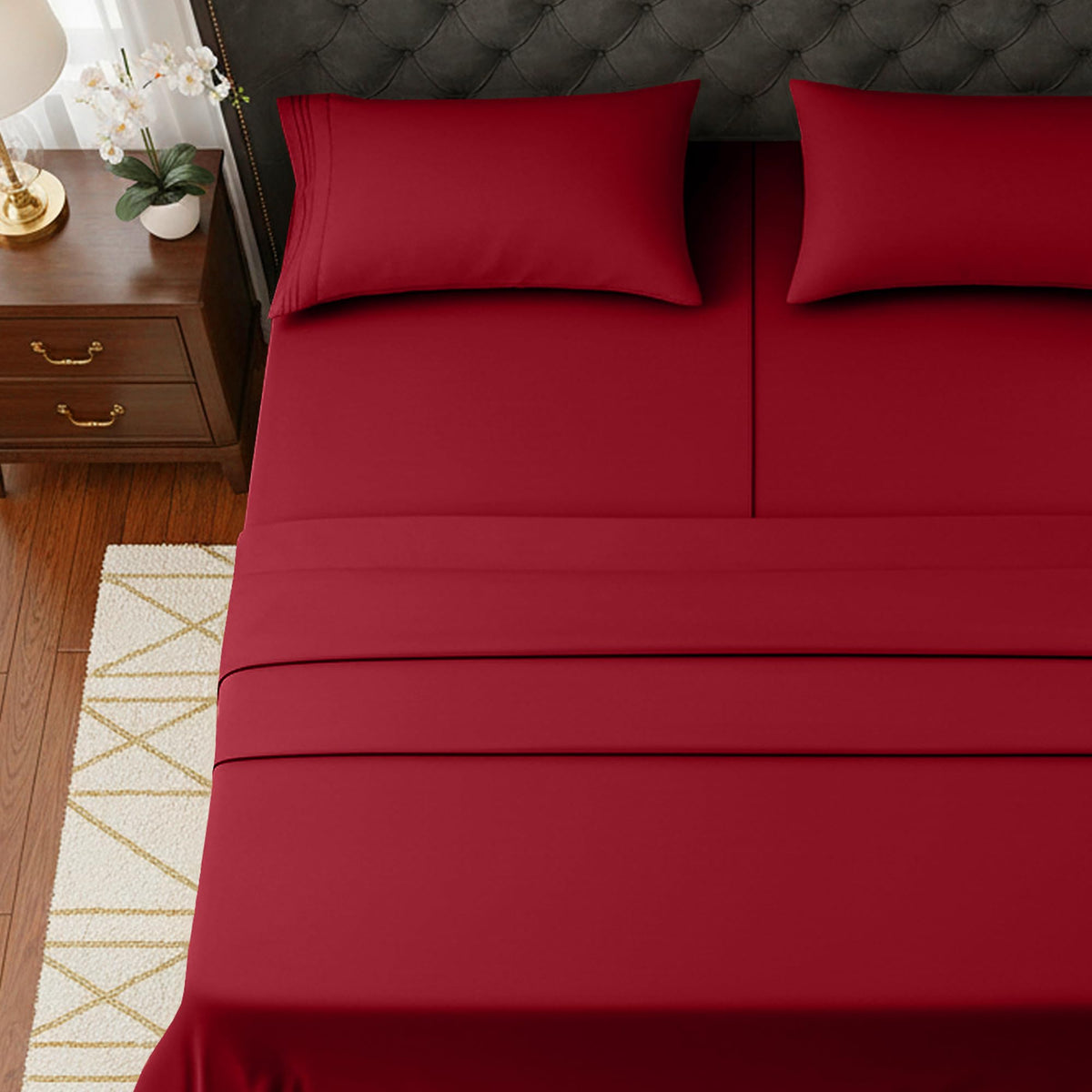Elegant Comfort fade-resistant burgundy keeps color vibrant wash after wash.