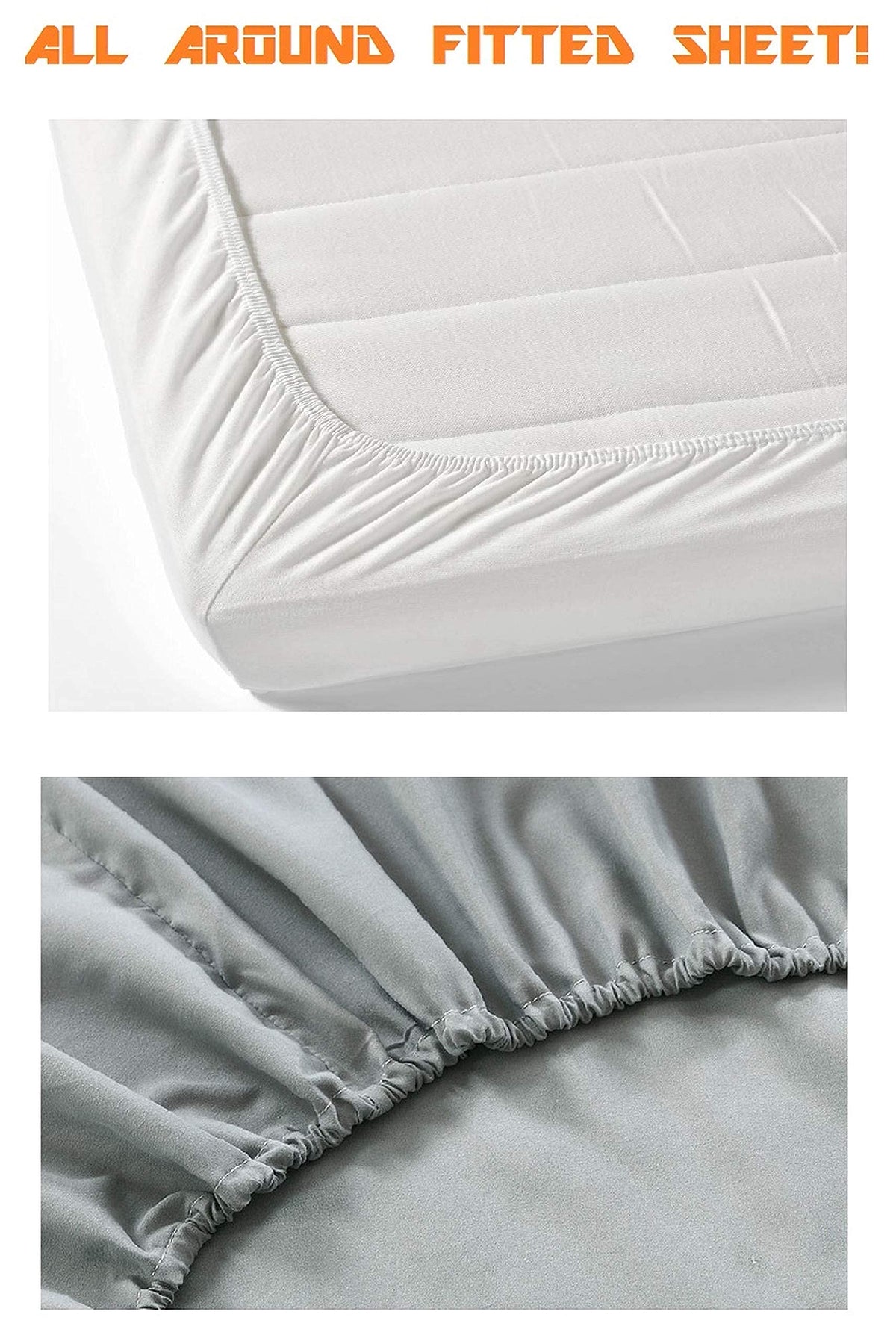 Elegant Comfort deep-pocket fitted sheet secures a snug mattress grip