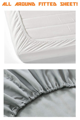 Elegant Comfort deep-pocket fitted sheet secures a snug mattress grip