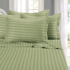 Elegant Comfort queen 6-piece sheet set in sage green for luxurious sleep.