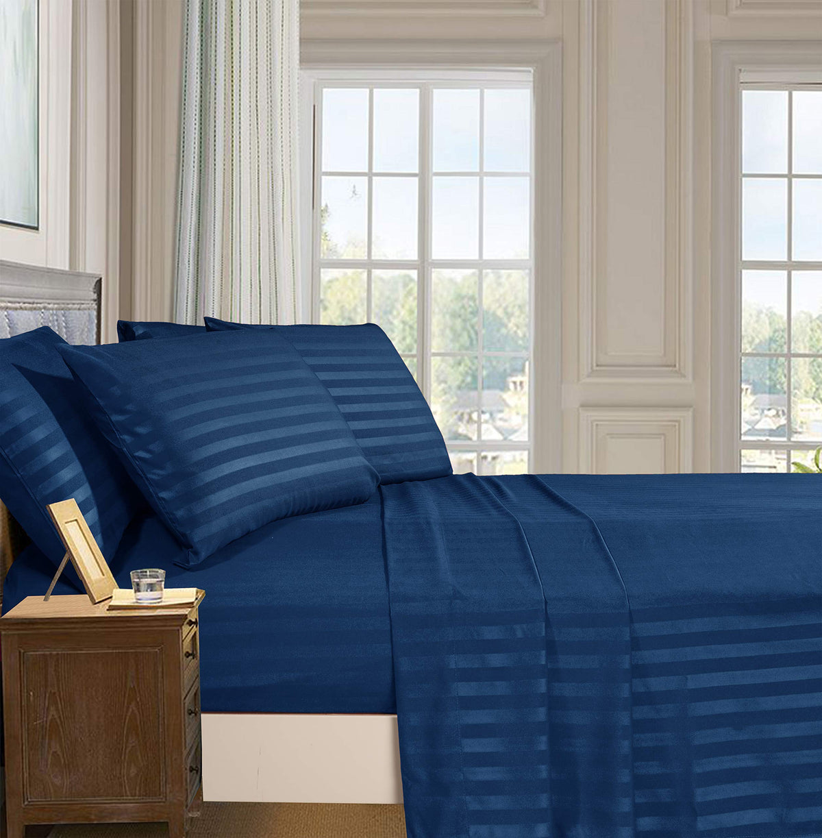 Elegant Comfort queen-size sheet set on bed showcasing plush softness