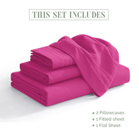 Three-line embroidered pillowcases from Elegant Comfort add refined style and durability.