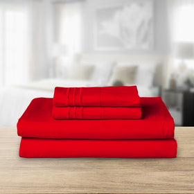 Elegant Comfort three-line embroidered pillowcases for an elegant hotel look.