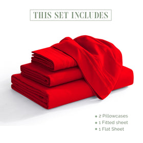 Elegant Comfort wrinkle-resistant microfiber sheets stay smooth after sleep.