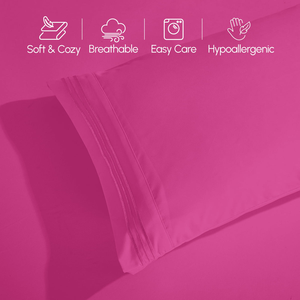 Elegant Comfort wrinkle-resistant sheets stay smooth through daily use.