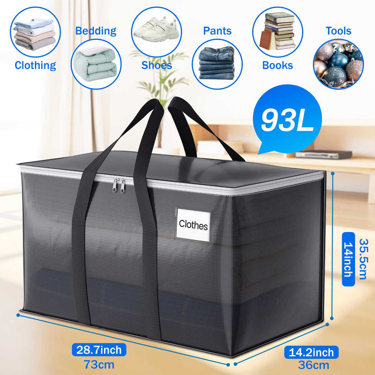 ElegantArray front label pocket helps identify contents at a glance