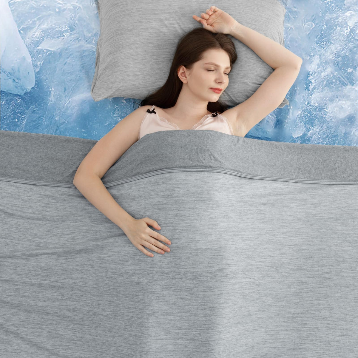 Elegear Arc-Chill 3.0 cooling fabric closeup showing quick heat draw for hot sleepers.