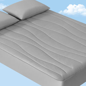 Elegear cooling mattress pad on a queen bed shows Arc-Chill 3.0 for instant coolness.