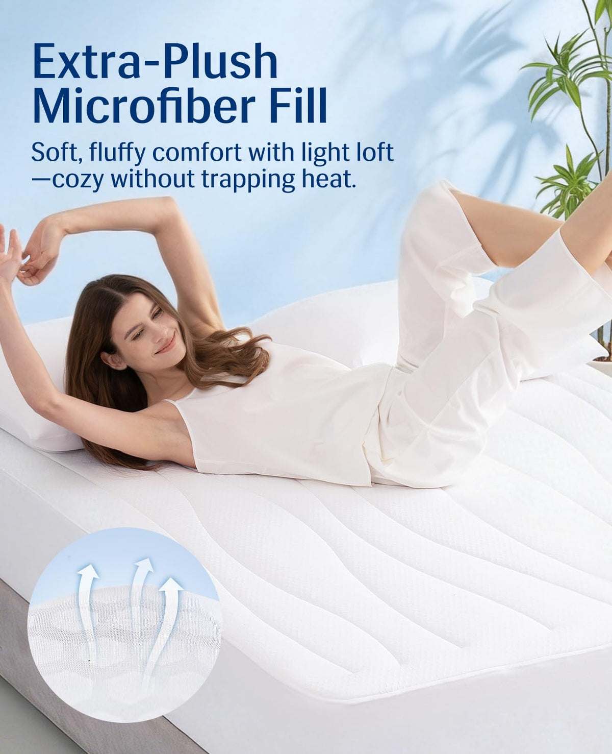 Elegear deep-pocket design fits 18-inch mattresses securely.