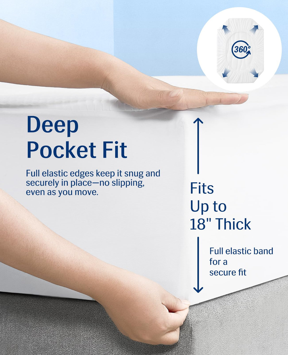 Elegear secure-fit elastic edges prevent slipping during sleep.