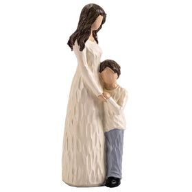 Elegondrar mother and son figurine in embrace, a warm centerpiece for family spaces.