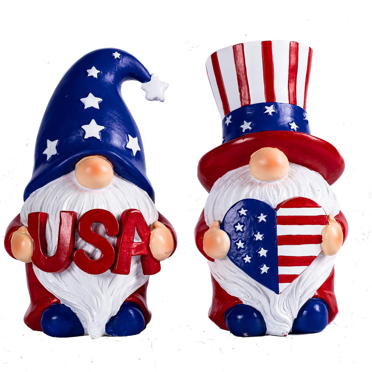 Elegondrar patriotic gnomes with heart flag brighten the mantel with festive charm