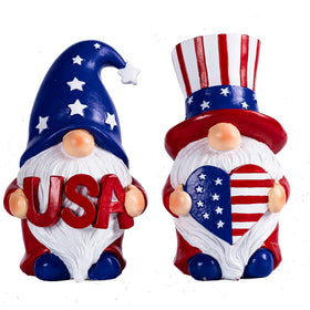 Elegondrar patriotic gnomes with heart flag brighten the mantel with festive charm