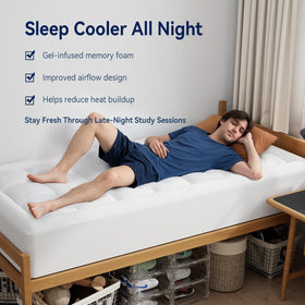 Breathable fabric cover contributing to a cooler sleep surface.