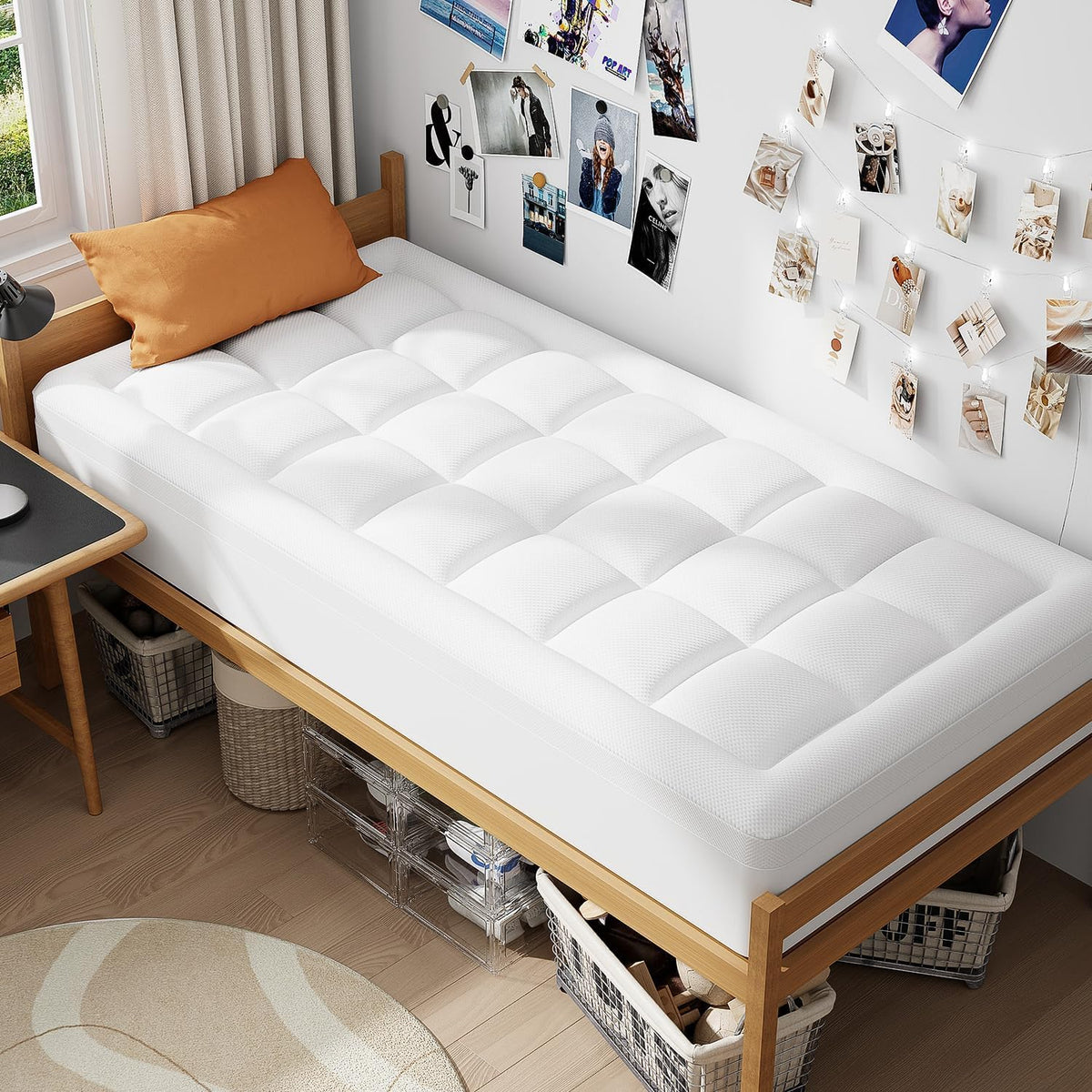 Durable materials designed for long-lasting dorm bed use.