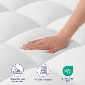 ELEMUSE elastic deep-pocket design keeps the topper securely in place