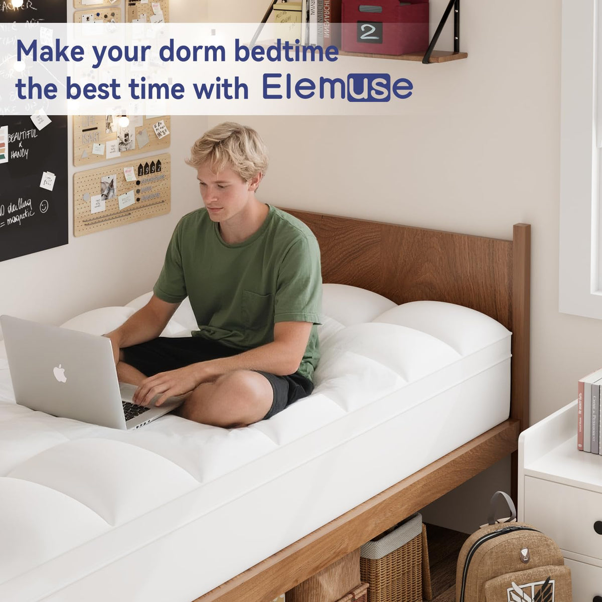 ELEMUSE topper suits girls and guys dorm rooms as a versatile upgrade.